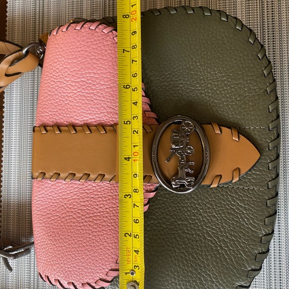 Coach Georgie Saddle Crossbody Purse Shoulder Bag In Colorblock With Whipstitch - Picture 6 of 7